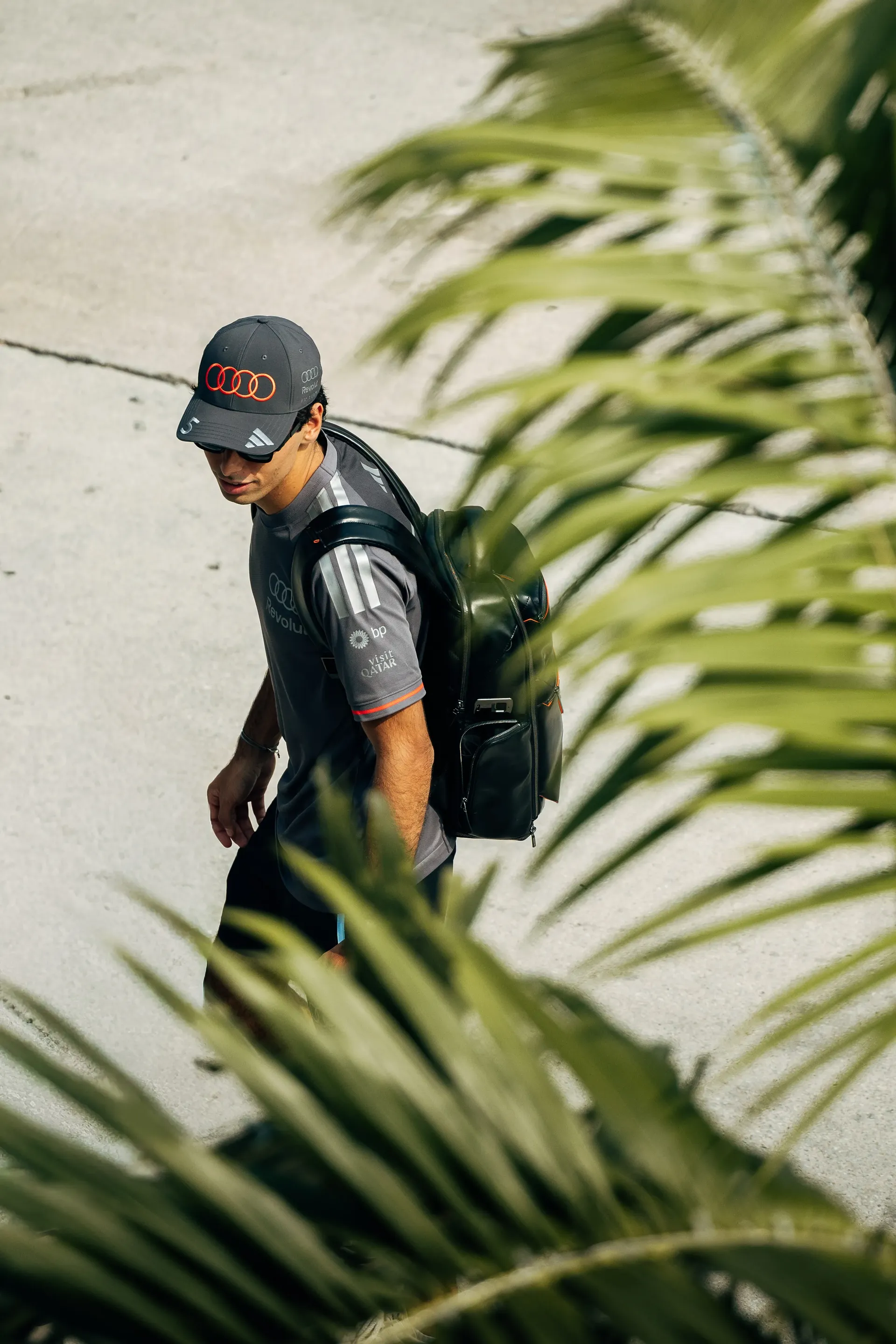 Gabriel Bortoleto driver at Audi Revolut F1® Team arriving at Bahrain International Circuit