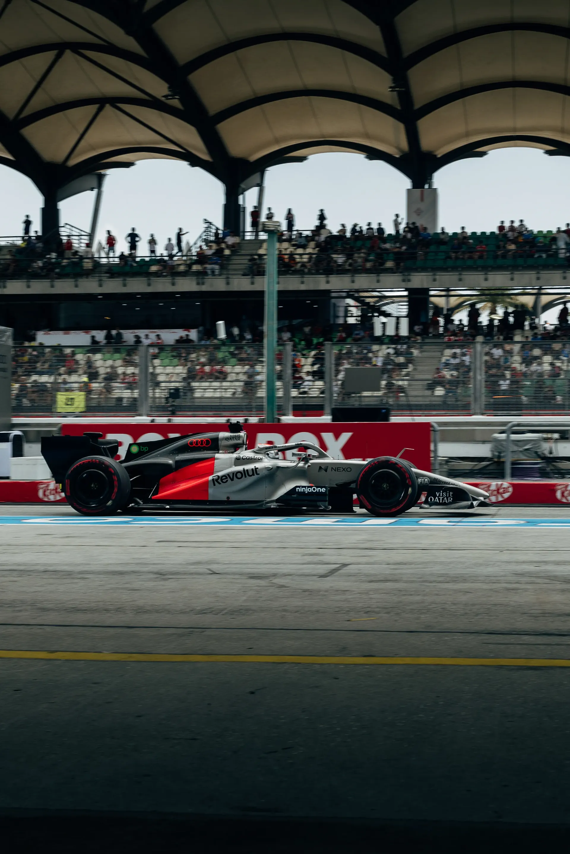 Audi Revolut F1® Team car the Audi R26 on track at Bahrain International Circuit