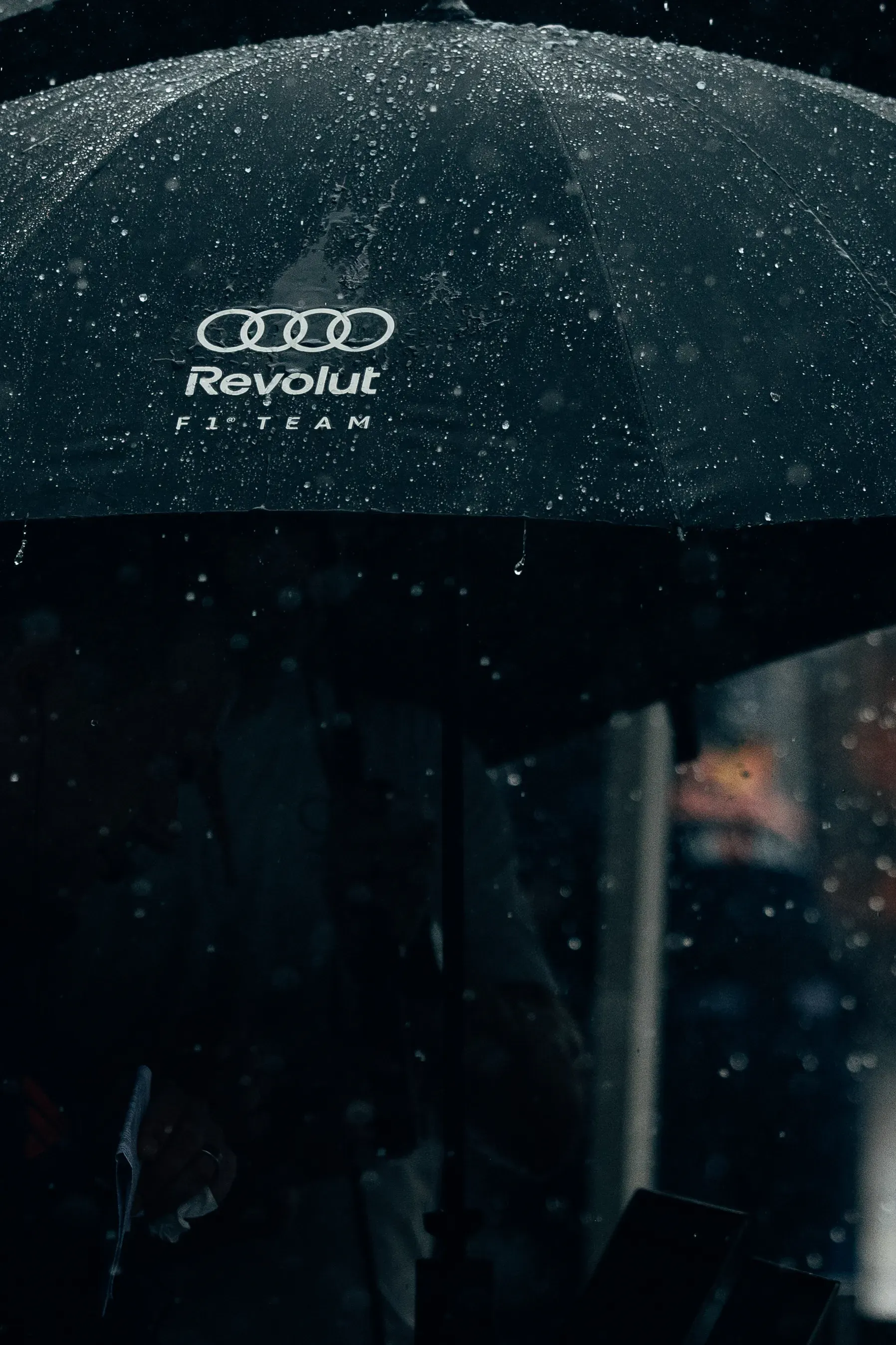 Audi Revolut F1® Team umbrella in the rain