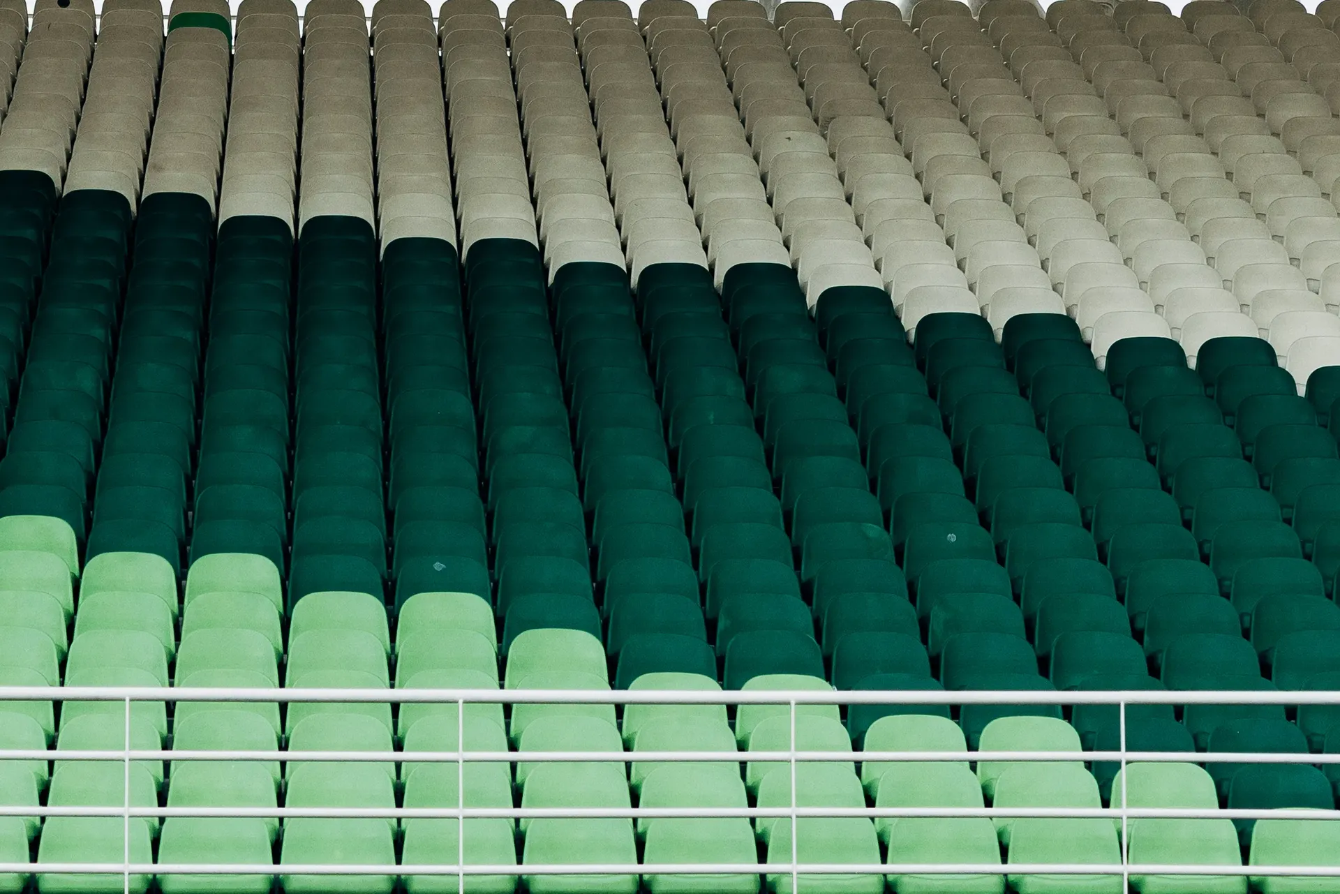 Green and white grandstand seats at Bahrain International Circuit