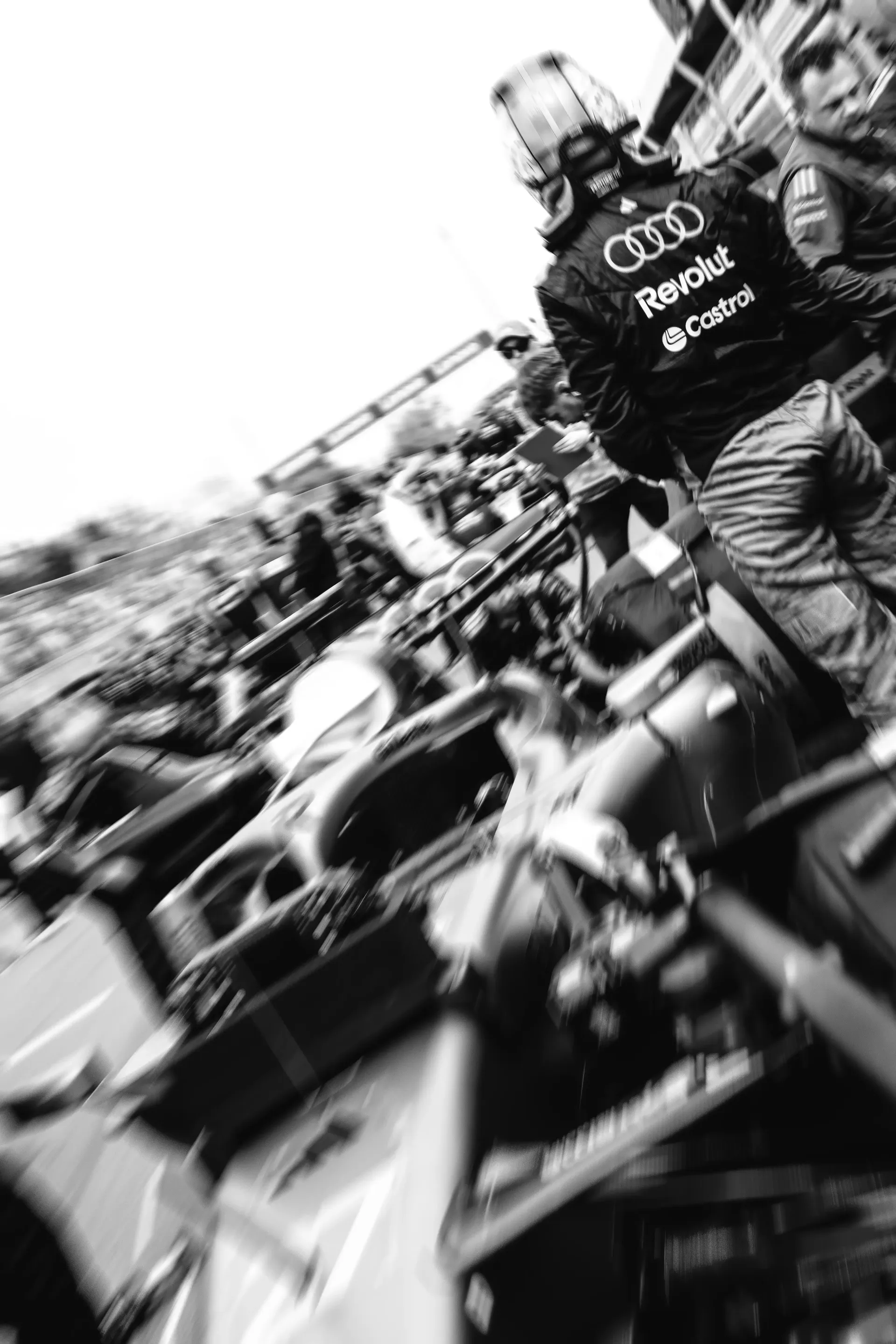 Close up of Nico Hulkenberg driver of the Audi Revolut F1® Team sitting at the side lane at the Canada Grand Prix 2026