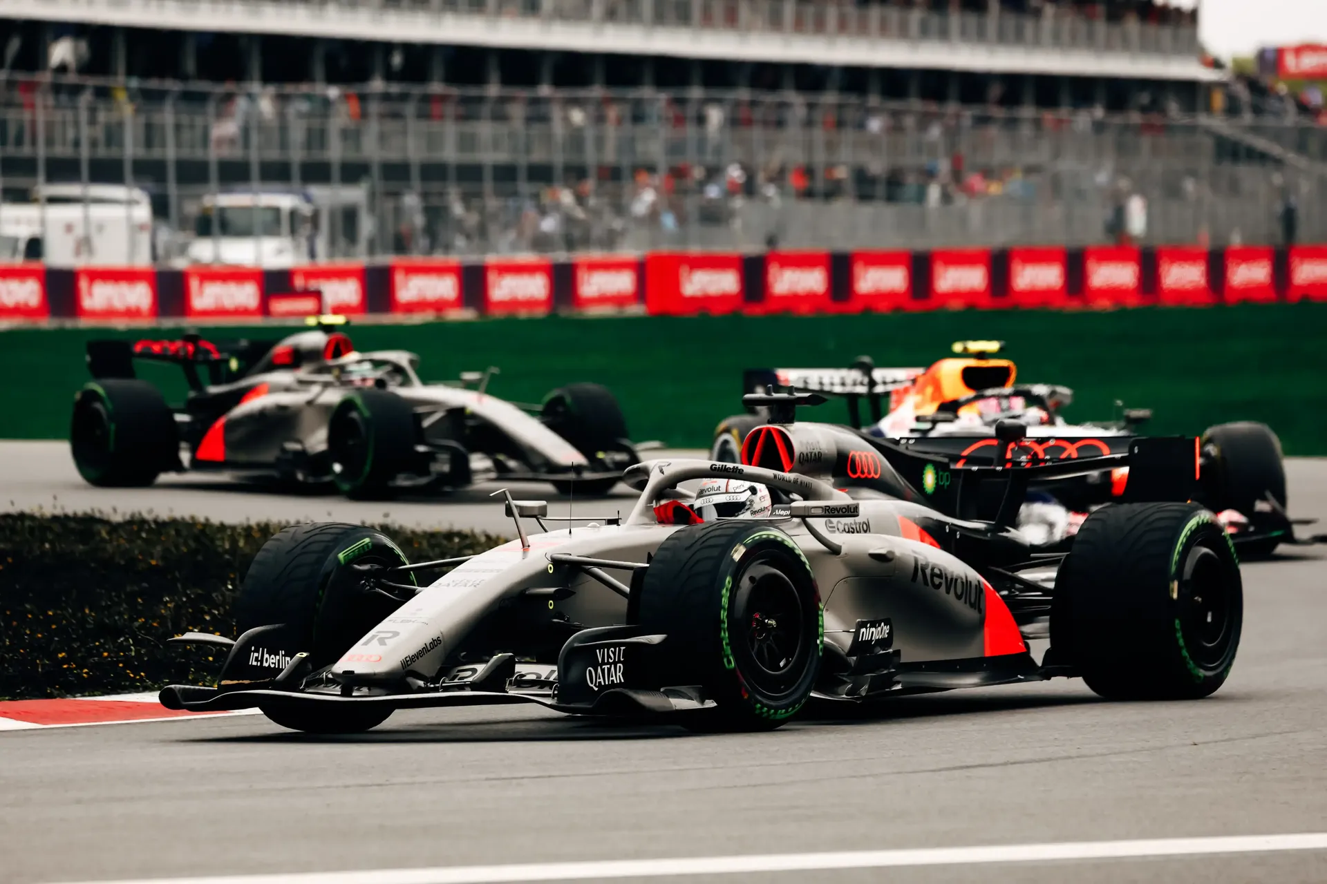 Side view of the Audi Revolut F1® Team car at the Canada Grand Prix 2026