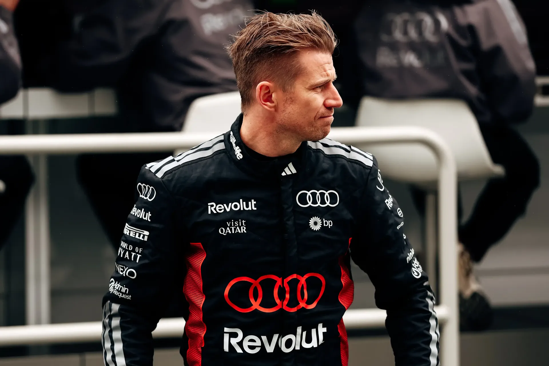 Nico Hulkenberg driver at the Audi Revolut F1® Team standing at the side lane track at the Canada Grand Prix 2026