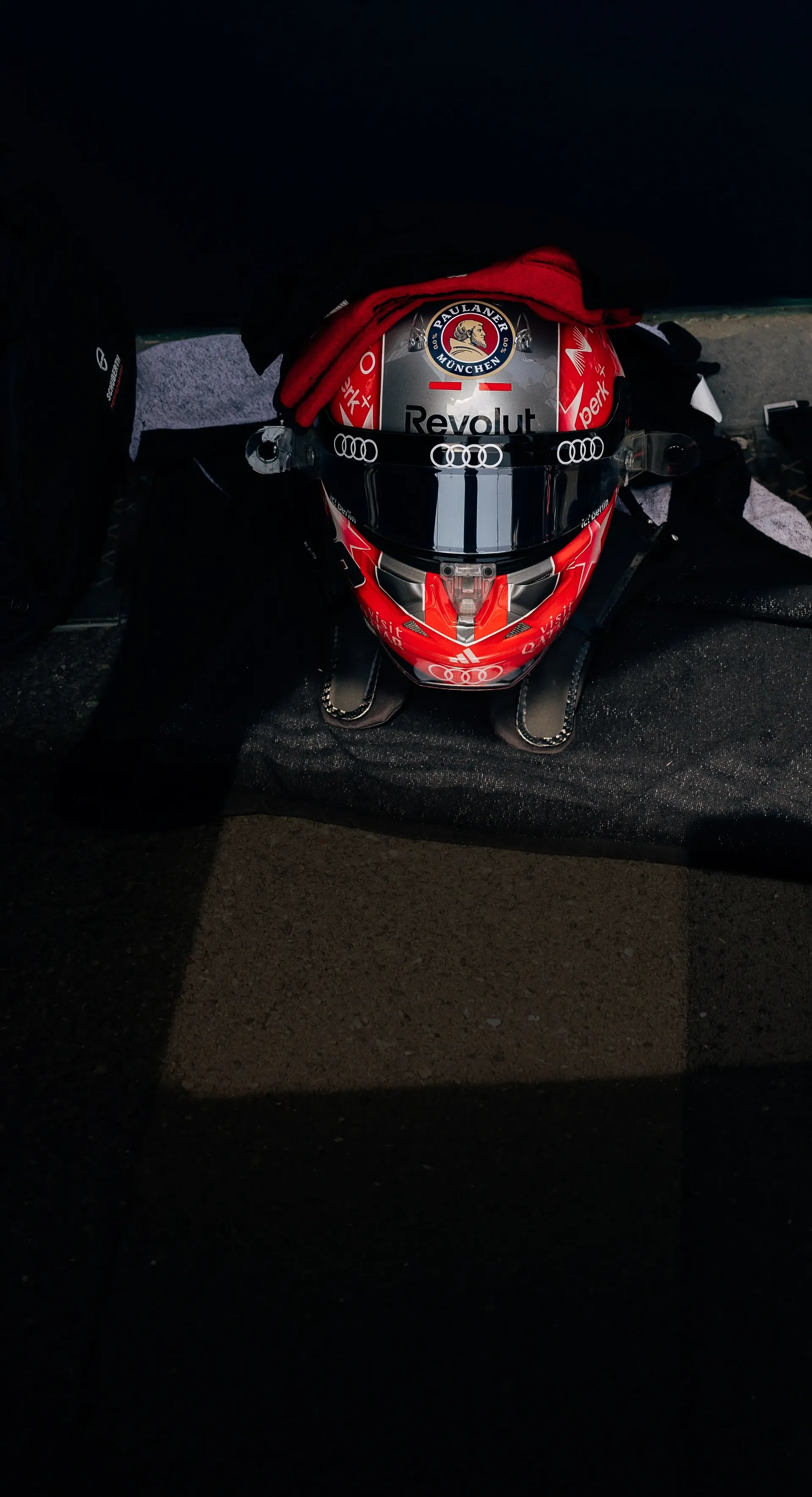 Nico Hulkenbergs Audi Revolut F1® Team driver helmet at the Hungarian GP 2026