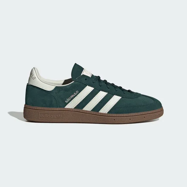 Green leather trainer with gold stripes, adidas x Audi Revolut F1® Team Sampa Soul collection