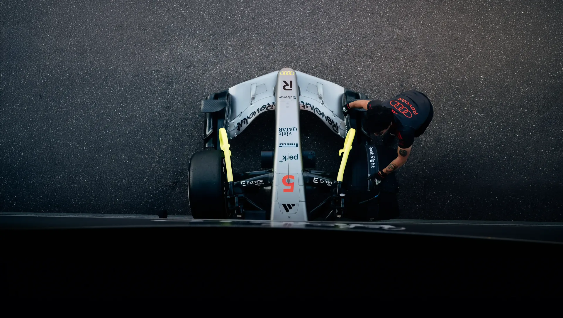 Audi Revolut F1® Team car R26 getting pushed in into the garage at the Monaco Grand Prix 2026
