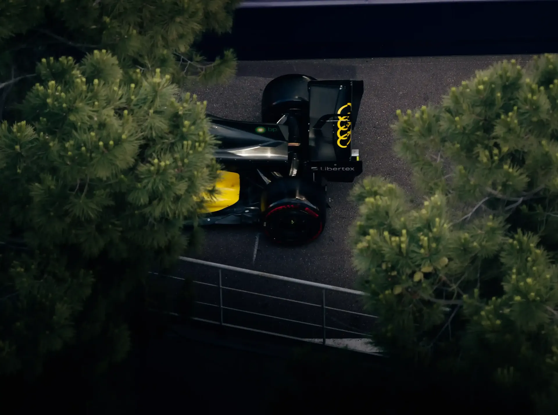 Audi Revolut F1® Team car R26 passes by trought the bushes at the Monaco Grand Prix 2026